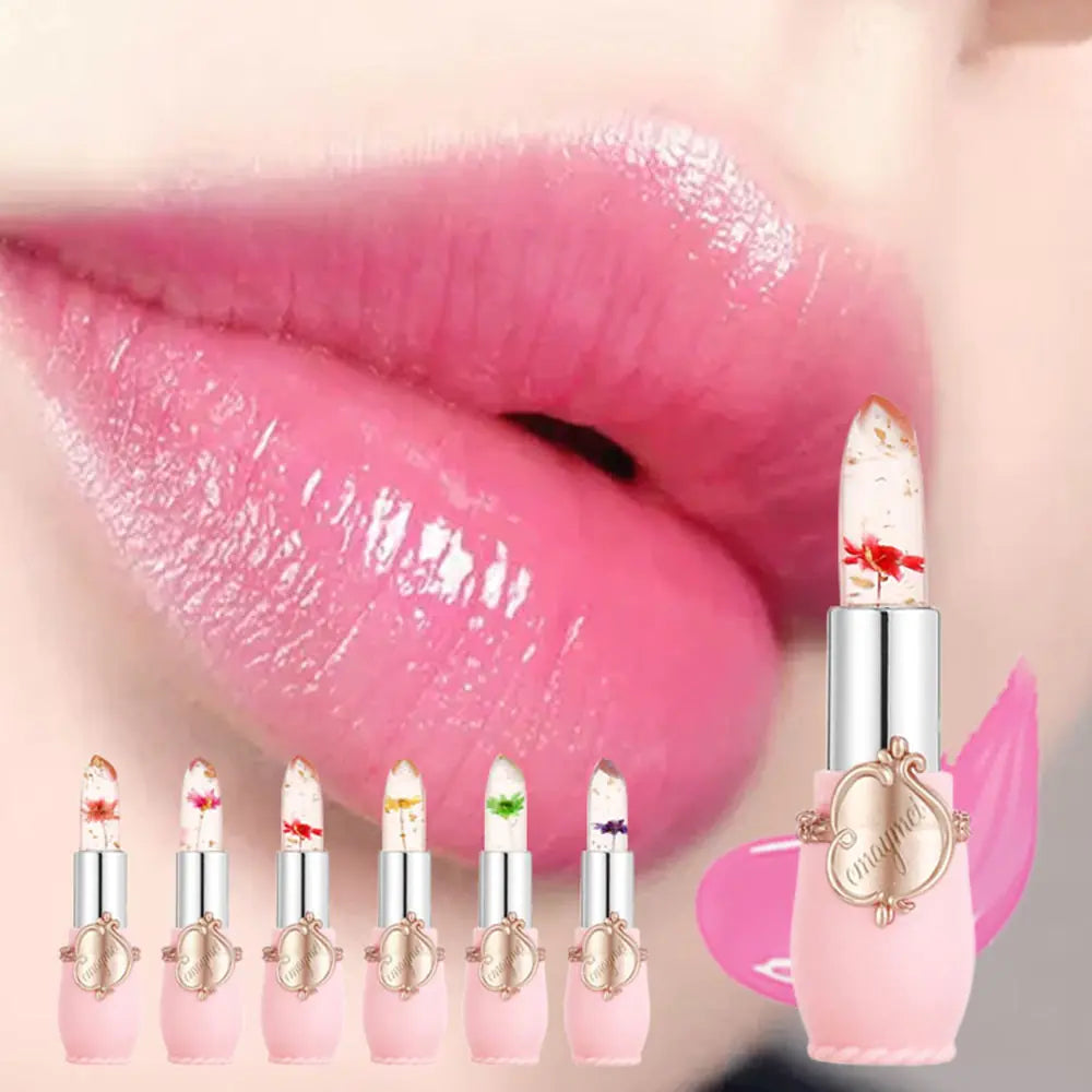 Moisturizer Lip Gloss Transparent Jelly Flower Lipstick