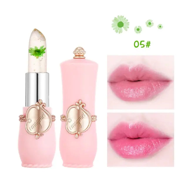 Moisturizer Lip Gloss Transparent Jelly Flower Lipstick